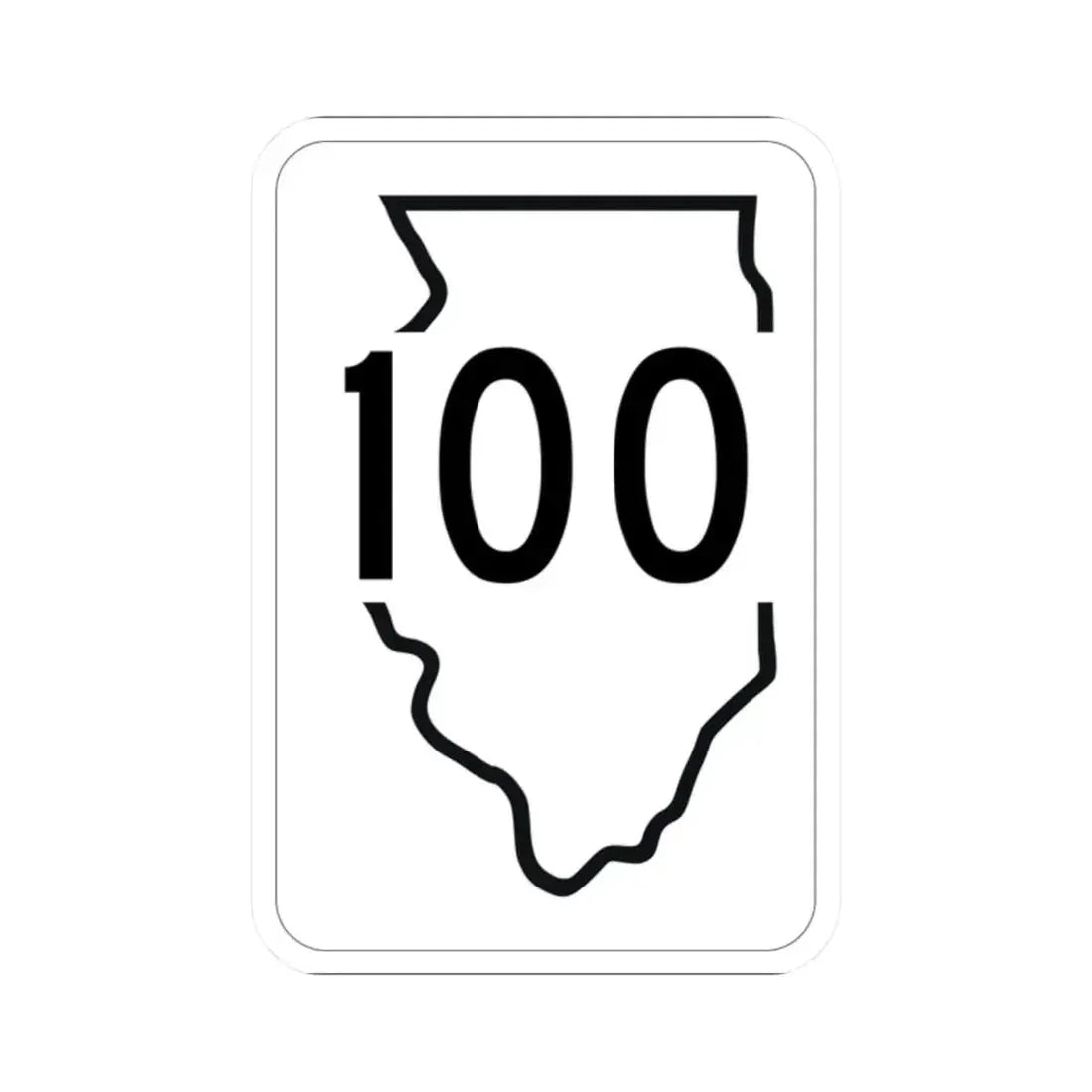 Illinois 100 1950 (Illinois) (Road Sign) STICKER Vinyl Kiss-Cut Decal 2 Inch White - The Sticker Space