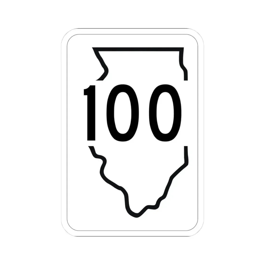 Illinois 100 1950 (Illinois) (Road Sign) STICKER Vinyl Kiss-Cut Decal 3 Inch White - The Sticker Space