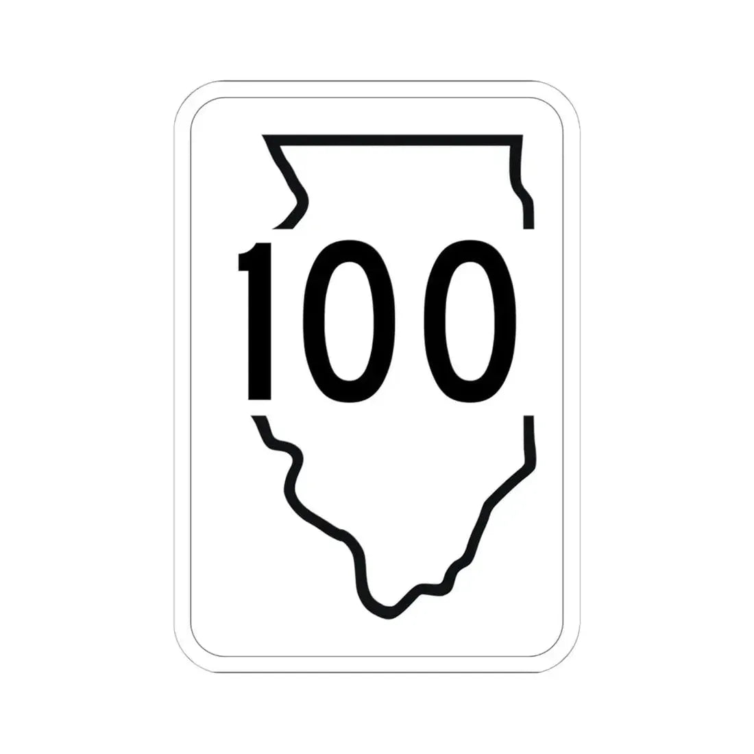 Illinois 100 1950 (Illinois) (Road Sign) STICKER Vinyl Kiss-Cut Decal 6 Inch White - The Sticker Space