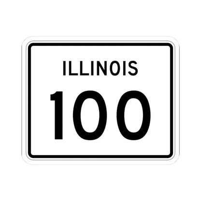 Illinois 100 (Illinois) (Road Sign) STICKER Vinyl Kiss-Cut Decal 3 Inch White - The Sticker Space