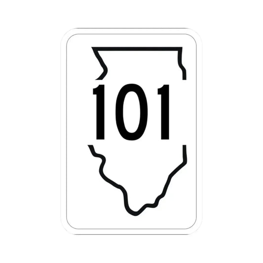 Illinois 101 1950 (Illinois) (Road Sign) STICKER Vinyl Kiss-Cut Decal 2 Inch White - The Sticker Space