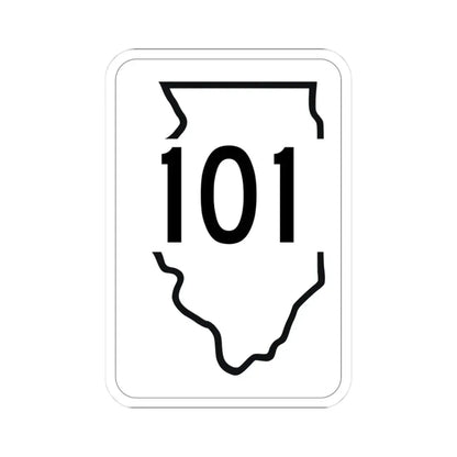 Illinois 101 1950 (Illinois) (Road Sign) STICKER Vinyl Kiss-Cut Decal 3 Inch White - The Sticker Space