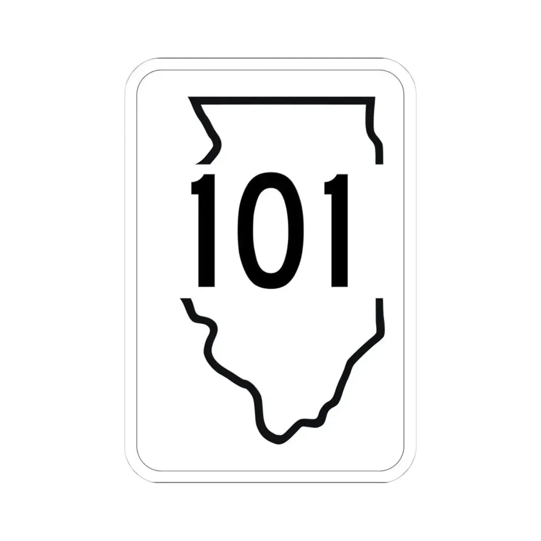 Illinois 101 1950 (Illinois) (Road Sign) STICKER Vinyl Kiss-Cut Decal 4 Inch White - The Sticker Space
