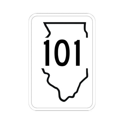 Illinois 101 1950 (Illinois) (Road Sign) STICKER Vinyl Kiss-Cut Decal 6 Inch White - The Sticker Space