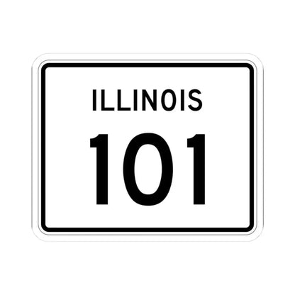 Illinois 101 (Illinois) (Road Sign) STICKER Vinyl Kiss-Cut Decal 3 Inch White - The Sticker Space