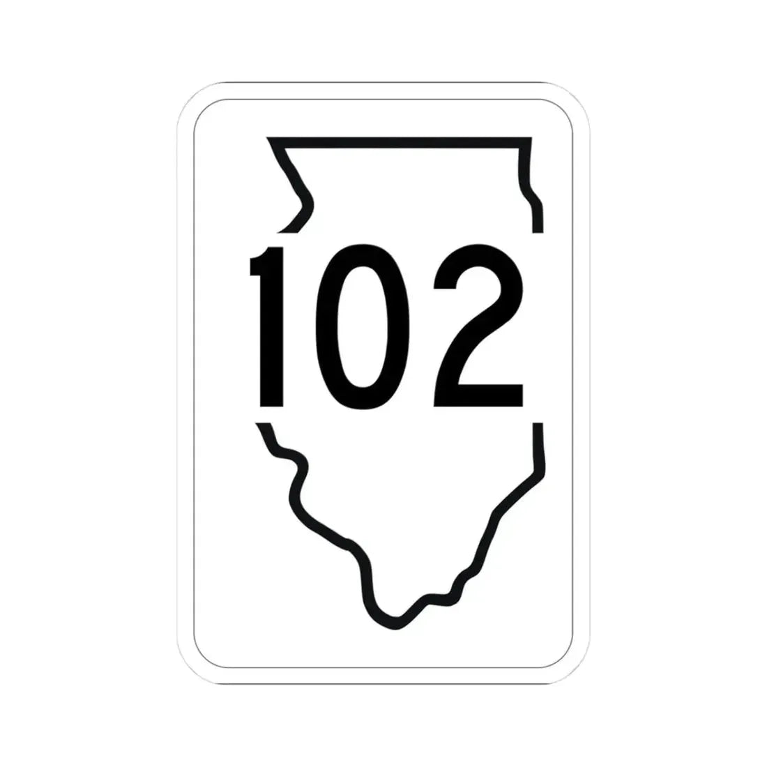 Illinois 102 1950 (Illinois) (Road Sign) STICKER Vinyl Kiss-Cut Decal 3 Inch White - The Sticker Space