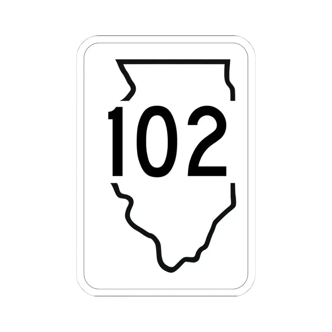 Illinois 102 1950 (Illinois) (Road Sign) STICKER Vinyl Kiss-Cut Decal 4 Inch White - The Sticker Space