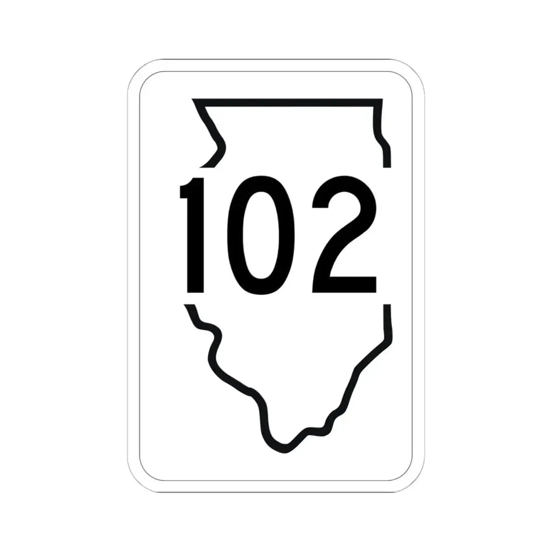 Illinois 102 1950 (Illinois) (Road Sign) STICKER Vinyl Kiss-Cut Decal 6 Inch White - The Sticker Space
