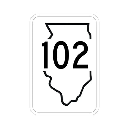 Illinois 102 1950 (Illinois) (Road Sign) STICKER Vinyl Kiss-Cut Decal 6 Inch White - The Sticker Space