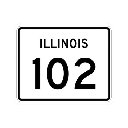 Illinois 102 (Illinois) (Road Sign) STICKER Vinyl Kiss-Cut Decal 2 Inch White - The Sticker Space
