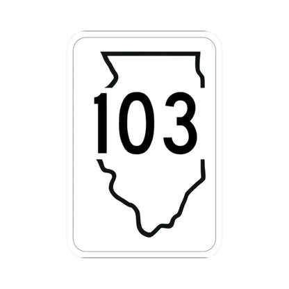 Illinois 103 1950 (Illinois) (Road Sign) STICKER Vinyl Kiss-Cut Decal 2 Inch White - The Sticker Space