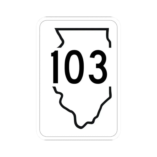 Illinois 103 1950 (Illinois) (Road Sign) STICKER Vinyl Kiss-Cut Decal 2 Inch White - The Sticker Space