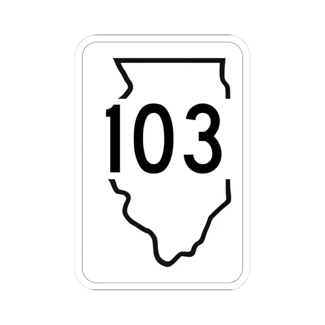 Illinois 103 1950 (Illinois) (Road Sign) STICKER Vinyl Kiss-Cut Decal 3 Inch White - The Sticker Space