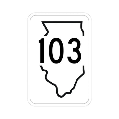 Illinois 103 1950 (Illinois) (Road Sign) STICKER Vinyl Kiss-Cut Decal 4 Inch White - The Sticker Space