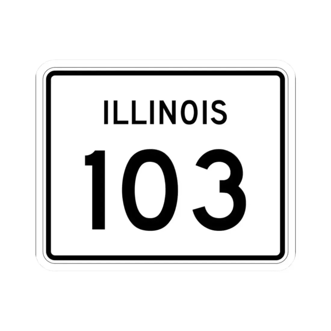 Illinois 103 (Illinois) (Road Sign) STICKER Vinyl Kiss-Cut Decal 2 Inch White - The Sticker Space