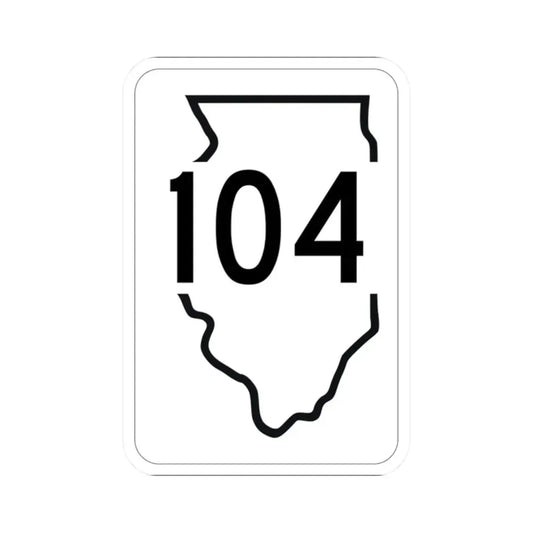 Illinois 104 1950 (Illinois) (Road Sign) STICKER Vinyl Kiss-Cut Decal 2 Inch White - The Sticker Space