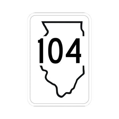 Illinois 104 1950 (Illinois) (Road Sign) STICKER Vinyl Kiss-Cut Decal 3 Inch White - The Sticker Space