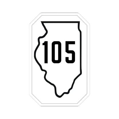 Illinois 105 1926 (Illinois) (Road Sign) STICKER Vinyl Kiss-Cut Decal 3 Inch White - The Sticker Space