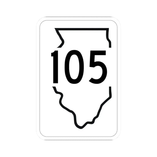 Illinois 105 1950 (Illinois) (Road Sign) STICKER Vinyl Kiss-Cut Decal 2 Inch White - The Sticker Space