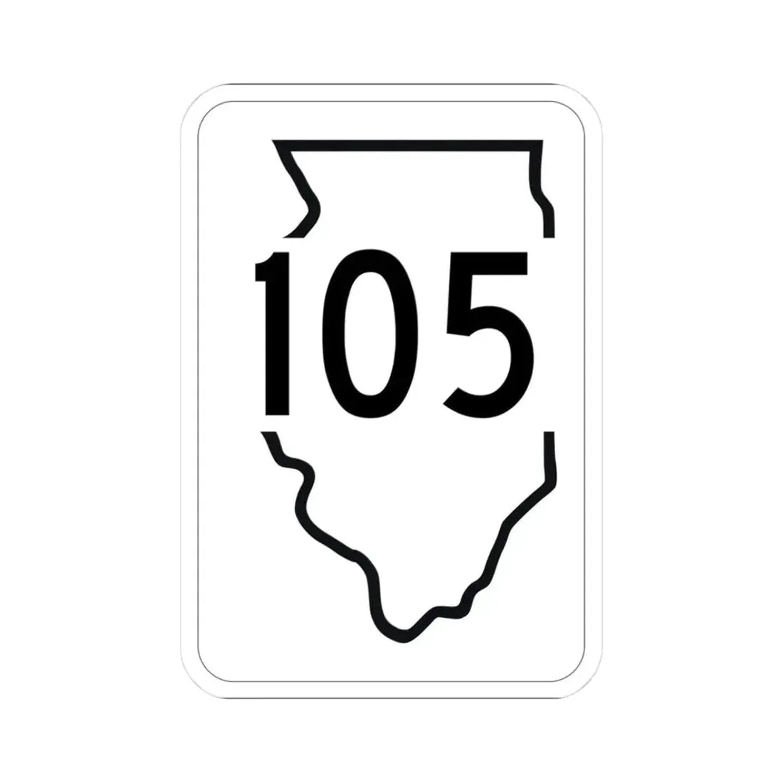 Illinois 105 1950 (Illinois) (Road Sign) STICKER Vinyl Kiss-Cut Decal 3 Inch White - The Sticker Space