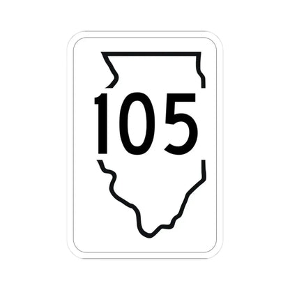 Illinois 105 1950 (Illinois) (Road Sign) STICKER Vinyl Kiss-Cut Decal 3 Inch White - The Sticker Space