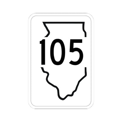 Illinois 105 1950 (Illinois) (Road Sign) STICKER Vinyl Kiss-Cut Decal 4 Inch White - The Sticker Space
