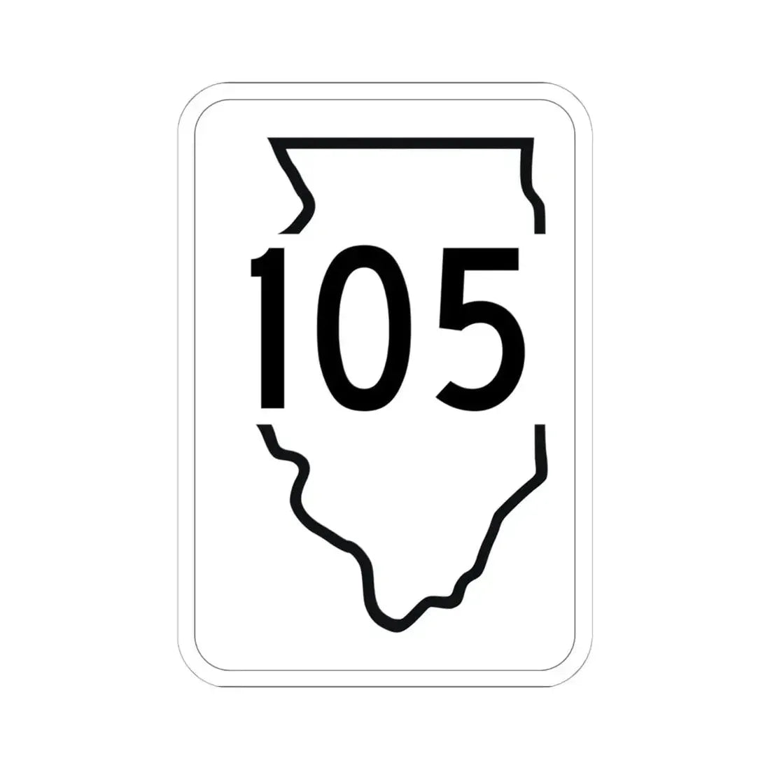 Illinois 105 1950 (Illinois) (Road Sign) STICKER Vinyl Kiss-Cut Decal 6 Inch White - The Sticker Space