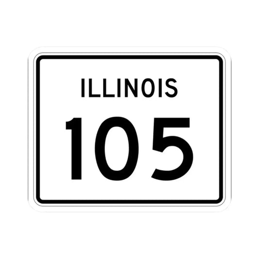 Illinois 105 (Illinois) (Road Sign) STICKER Vinyl Kiss-Cut Decal 2 Inch White - The Sticker Space