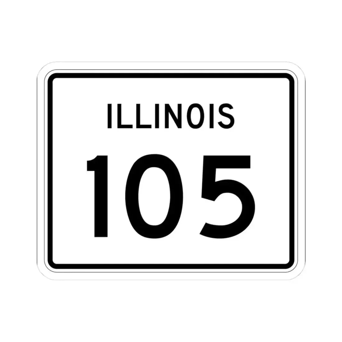 Illinois 105 (Illinois) (Road Sign) STICKER Vinyl Kiss-Cut Decal 3 Inch White - The Sticker Space