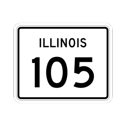 Illinois 105 (Illinois) (Road Sign) STICKER Vinyl Kiss-Cut Decal 4 Inch White - The Sticker Space