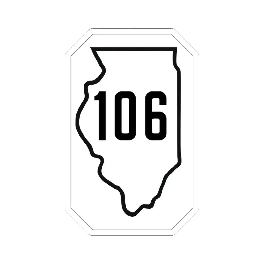 Illinois 106 1926 (Illinois) (Road Sign) STICKER Vinyl Kiss-Cut Decal 3 Inch White - The Sticker Space