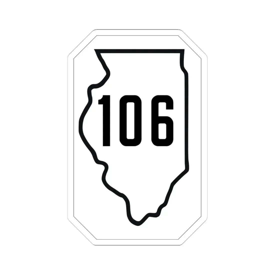 Illinois 106 1926 (Illinois) (Road Sign) STICKER Vinyl Kiss-Cut Decal 4 Inch White - The Sticker Space