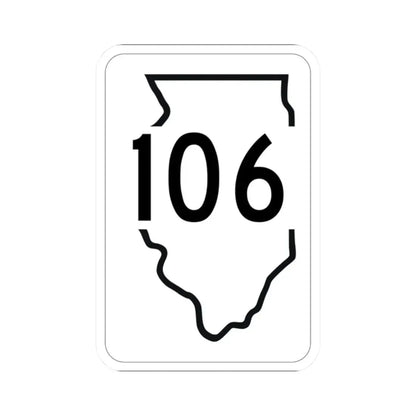 Illinois 106 1950 (Illinois) (Road Sign) STICKER Vinyl Kiss-Cut Decal 2 Inch White - The Sticker Space