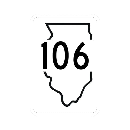 Illinois 106 1950 (Illinois) (Road Sign) STICKER Vinyl Kiss-Cut Decal 2 Inch White - The Sticker Space