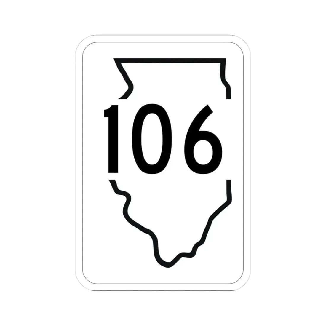 Illinois 106 1950 (Illinois) (Road Sign) STICKER Vinyl Kiss-Cut Decal 3 Inch White - The Sticker Space