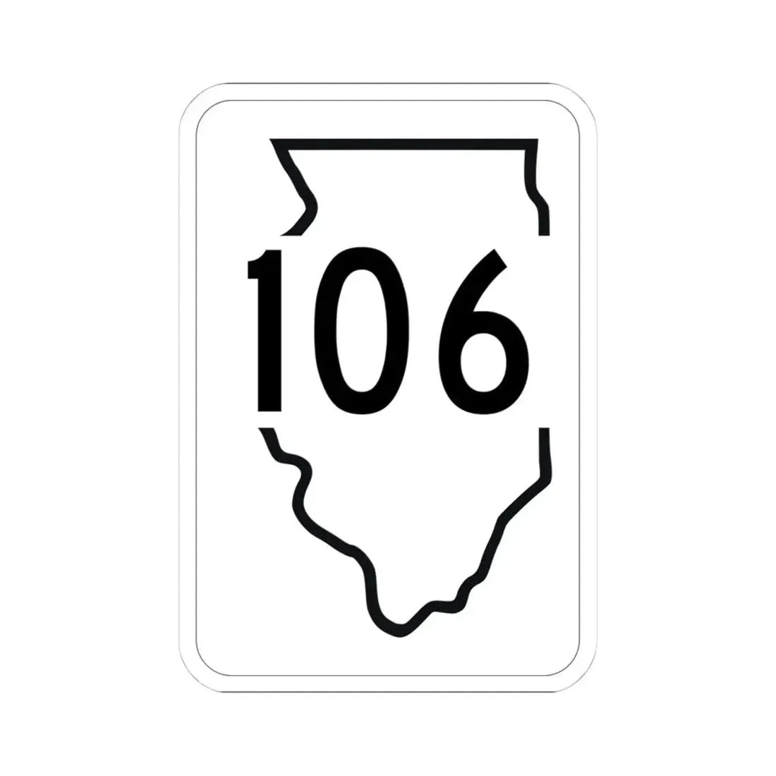 Illinois 106 1950 (Illinois) (Road Sign) STICKER Vinyl Kiss-Cut Decal 4 Inch White - The Sticker Space