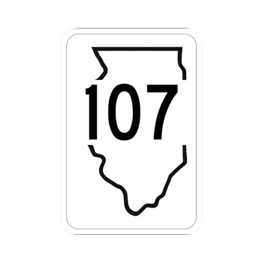 Illinois 107 1950 (Illinois) (Road Sign) STICKER Vinyl Kiss-Cut Decal 2 Inch White - The Sticker Space