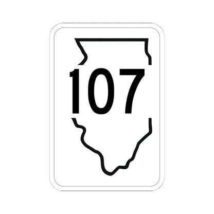 Illinois 107 1950 (Illinois) (Road Sign) STICKER Vinyl Kiss-Cut Decal 6 Inch White - The Sticker Space