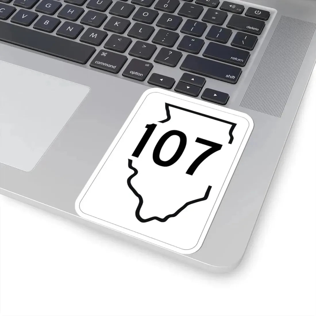 Illinois 107 1950 (Illinois) (Road Sign) STICKER Vinyl Kiss-Cut Decal - The Sticker Space