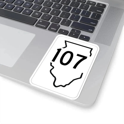 Illinois 107 1950 (Illinois) (Road Sign) STICKER Vinyl Kiss-Cut Decal - The Sticker Space