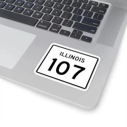Illinois 107 (Illinois) (Road Sign) STICKER Vinyl Kiss-Cut Decal - The Sticker Space