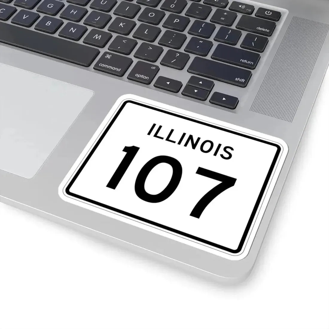Illinois 107 (Illinois) (Road Sign) STICKER Vinyl Kiss-Cut Decal - The Sticker Space