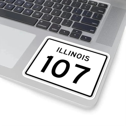 Illinois 107 (Illinois) (Road Sign) STICKER Vinyl Kiss-Cut Decal - The Sticker Space