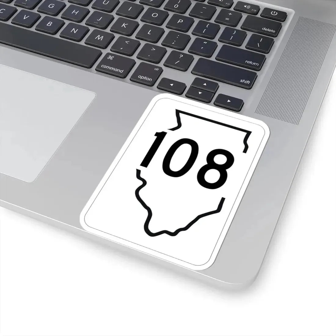 Illinois 108 1950 (Illinois) (Road Sign) STICKER Vinyl Kiss-Cut Decal - The Sticker Space