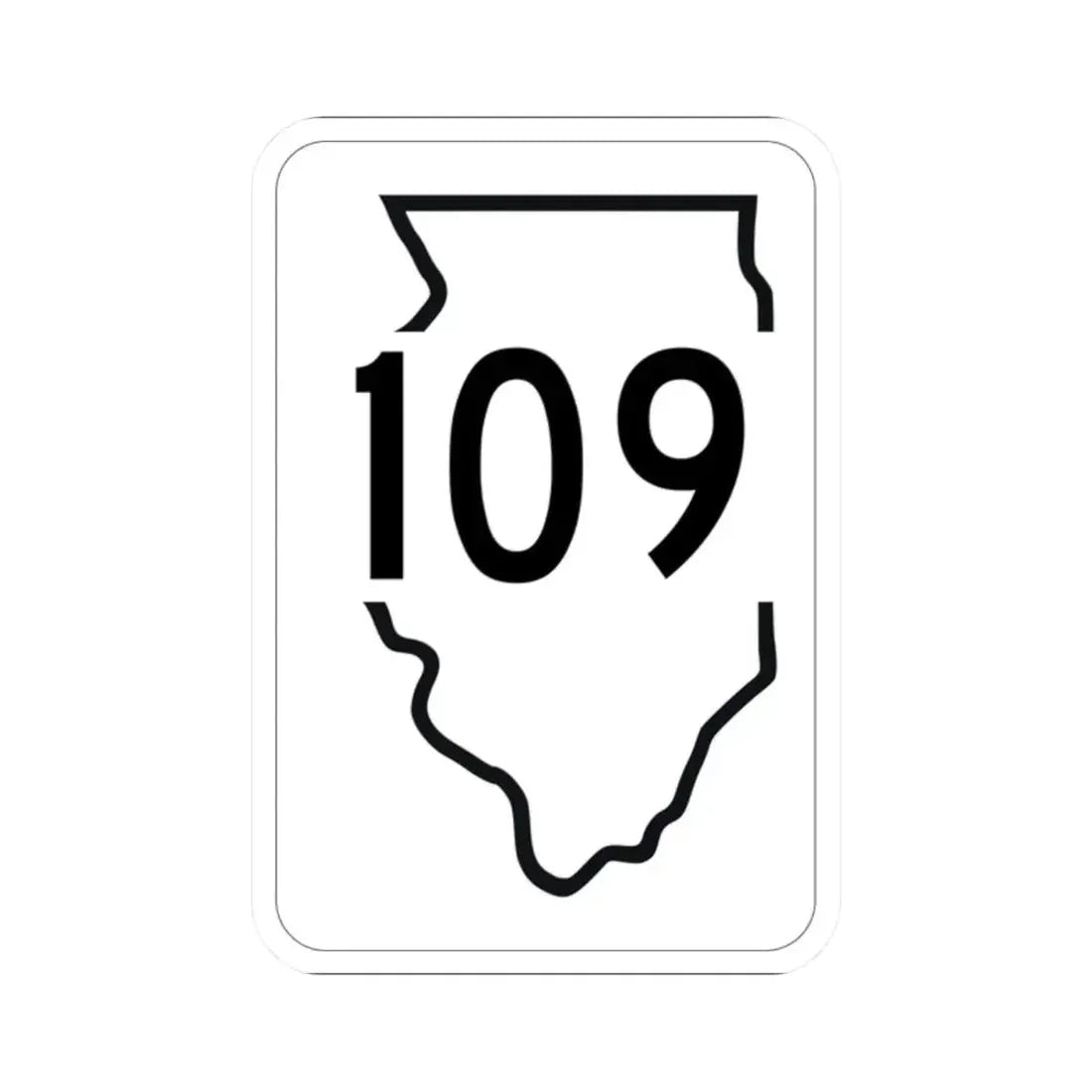 Illinois 109 1950 (Illinois) (Road Sign) STICKER Vinyl Kiss-Cut Decal 2 Inch White - The Sticker Space