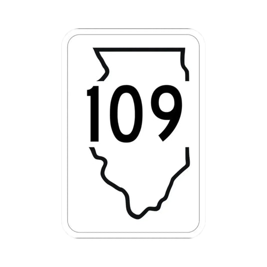 Illinois 109 1950 (Illinois) (Road Sign) STICKER Vinyl Kiss-Cut Decal 2 Inch White - The Sticker Space