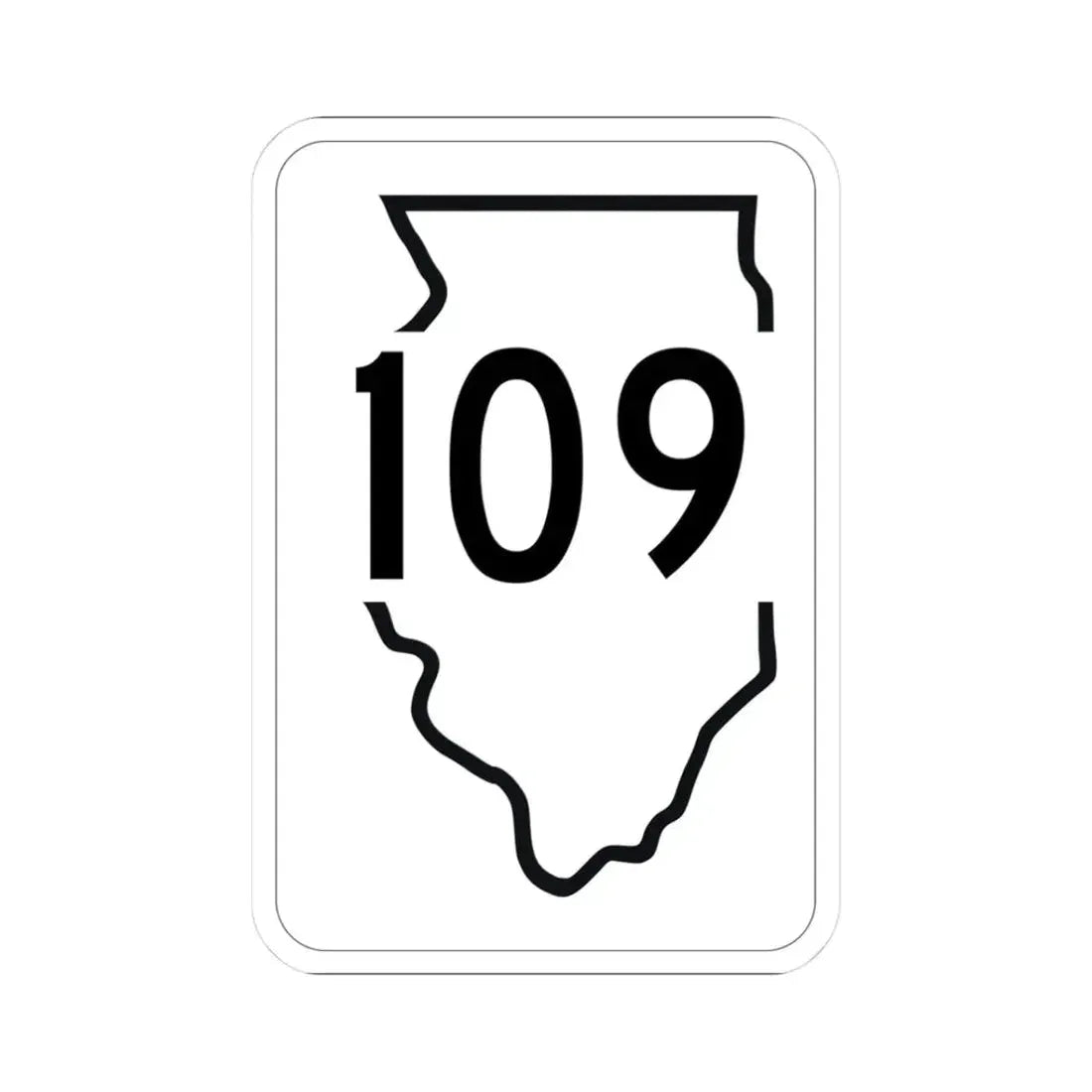 Illinois 109 1950 (Illinois) (Road Sign) STICKER Vinyl Kiss-Cut Decal 3 Inch White - The Sticker Space