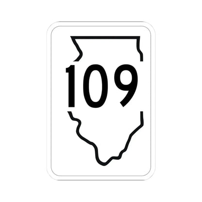 Illinois 109 1950 (Illinois) (Road Sign) STICKER Vinyl Kiss-Cut Decal 3 Inch White - The Sticker Space