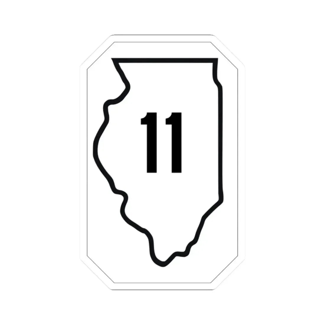 Illinois 11 1926 (Illinois) (Road Sign) STICKER Vinyl Kiss-Cut Decal 2 Inch White - The Sticker Space