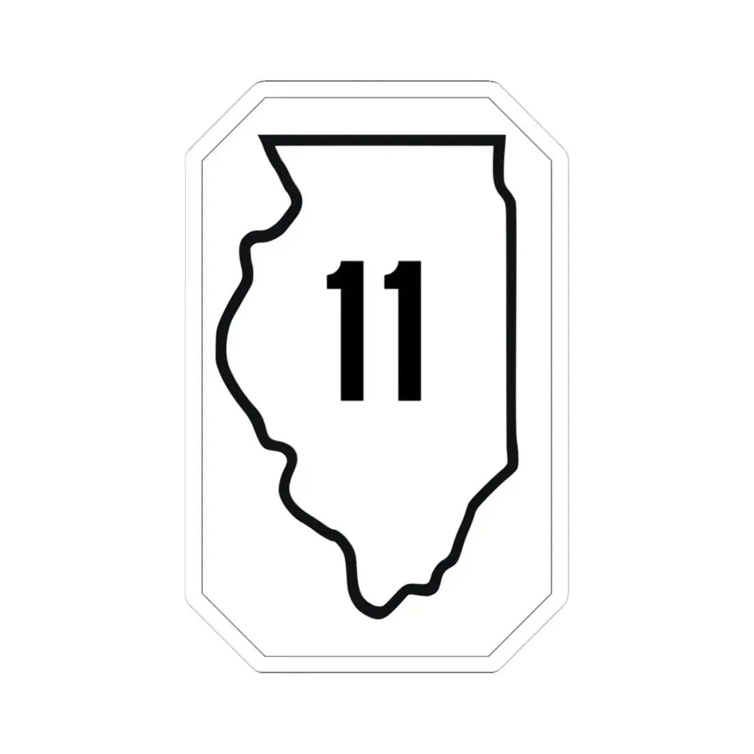 Illinois 11 1926 (Illinois) (Road Sign) STICKER Vinyl Kiss-Cut Decal 3 Inch White - The Sticker Space